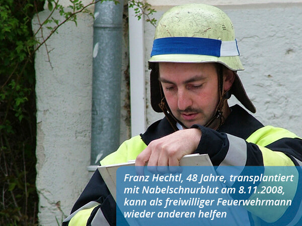 Franz lebt, weil er eine Stammzellspende eines AKB Spenders aus Bayern bekommen hat.